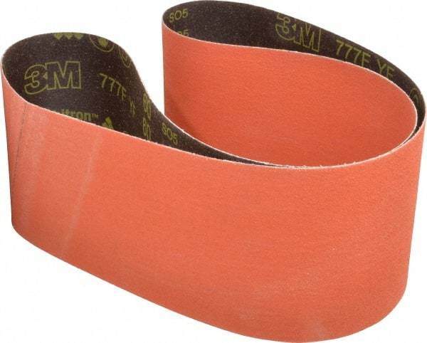 3M - 6" Wide x 60" OAL, 60 Grit, Ceramic Abrasive Belt - Ceramic, Medium, Coated, YF Weighted Cloth Backing, Wet/Dry, Series 777F - Americas Tooling