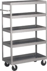 Quantum Storage - 1,000 Lb Capacity, 42" Wide x 24" Long x 57" High Shelf Cart - 5 Shelf, Steel - Americas Tooling