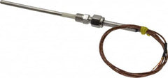 Thermo Electric - 0 to 2012°F, K Pipe Fitting, Thermocouple Probe - 6 Ft. Cable Length, Stripped Ends, 9 Sec Response Time - Americas Tooling