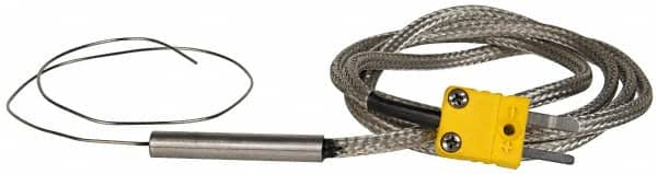 Thermo Electric - 0 to 2012°F, K Flexible, Thermocouple Probe - 3 Ft. Cable Length, Mini Connector, 12 Inch Probe Sheath Length, 4 Sec Response Time - Americas Tooling