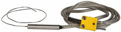 Thermo Electric - 0 to 2012°F, K Flexible, Thermocouple Probe - 3 Ft. Cable Length, Mini Connector, 12 Inch Probe Sheath Length, 4 Sec Response Time - Americas Tooling