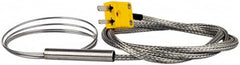 Thermo Electric - 0 to 2012°F, K Flexible, Thermocouple Probe - 3 Ft. Cable Length, Mini Connector, 25 Inch Probe Sheath Length, 4 Sec Response Time - Americas Tooling