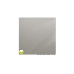 Ghent Aria Low Profile Magnetic Glass Whiteboard, 4'H x 4'W, Square, Gray