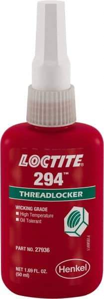 Loctite - 50 mL, Green, High Strength Liquid Threadlocker - 24 hr Full Cure Time - Americas Tooling