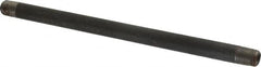 Made in USA - Schedule 80, 1/4" Diam x 9" Long Black Pipe Nipple - Threaded - Americas Tooling