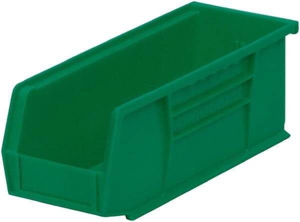 Akro-Mils - 20 Lb. Load Capacity, 10-7/8" Deep, Green Polymer Hopper Stacking Bin - 4" High x 4-1/8" Wide x 10-7/8" Long - Americas Tooling