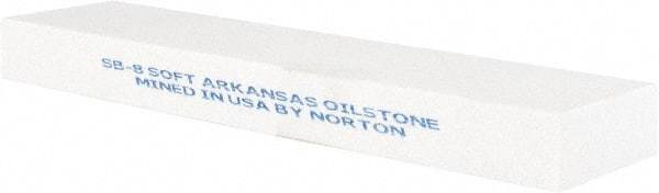 Norton - 8" Long x 2" Wide x 3" Thick, Novaculite Sharpening Stone - Rectangle, Extra Fine Grade - Americas Tooling