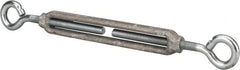 Made in USA - 144 Lb Load Limit, 3/8" Thread Diam, 2-7/8" Take Up, Aluminum Eye & Eye Turnbuckle - 6-7/8" Body Length, 1/4" Neck Length, 11-3/8" Closed Length - Americas Tooling