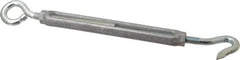 Made in USA - 144 (Eye) & 174 (Hook) Lb Load Limit, 3/8" Thread Diam, 2-7/8" Take Up, Aluminum Hook & Eye Turnbuckle - 6-7/8" Body Length, 1/4" Neck Length, 11-3/8" Closed Length - Americas Tooling