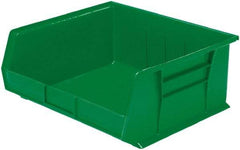 Akro-Mils - 75 Lb. Load Capacity, 14-3/4" Deep, Green Polymer Hopper Stacking Bin - 7" High x 16-1/2" Wide x 14-3/4" Long - Americas Tooling