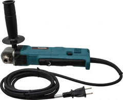 Makita - 3/8" Keyed Chuck, 2,400 RPM, Angled Handle Electric Drill - 4 Amps, 115 Volts, Reversible, Includes Chuck Key, Drill Chuck, Key Holder, Side Handle - Americas Tooling