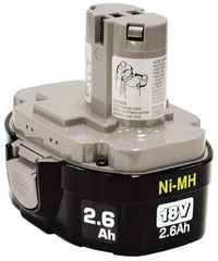 Makita - 18 Volt NiMH Power Tool Battery - 2.6 Ahr Capacity, 1 hr Charge Time, Series Mforce - Americas Tooling