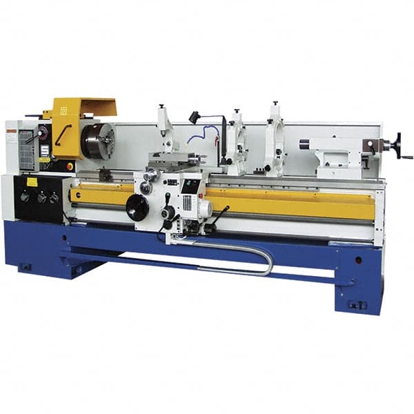 Summit - 28-1/2" Swing, 80" Between Centers, 120 Volt, Triple Phase Toolroom Lathe - 6MT Taper, 15 hp, 20 to 1,250 RPM, 4-1/8" Bore Diam, 48" Deep x 70" High x 156" Long - Americas Tooling