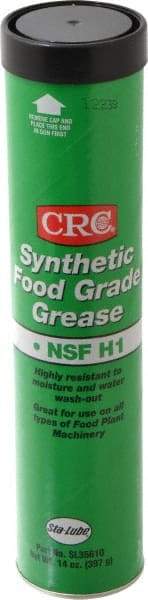 CRC - 14 oz Cartridge Synthetic High Temperature Grease - Clear/Yellow, Extreme Pressure, Food Grade & High/Low Temperature, 400°F Max Temp, NLGIG 2, - Americas Tooling