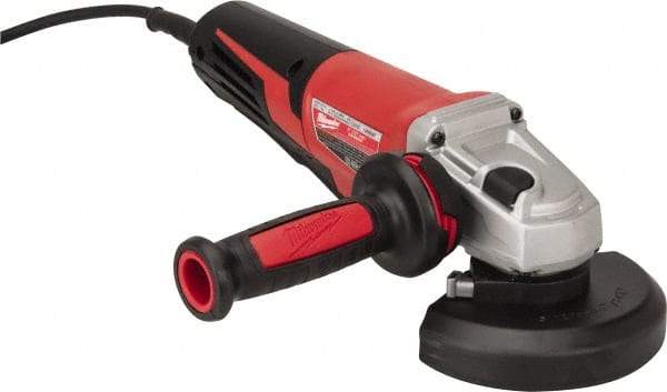 Milwaukee Tool - 5" Wheel Diam, 11,000 RPM, Corded Angle & Disc Grinder - 5/8-11 Spindle, 120 Volts, 13 Amps - Americas Tooling