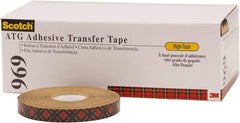 3M - 18 Yds. Long x, High Strength Acrylic Adhesive Transfer Tape - Paper Liner, 5 mil Thick - Americas Tooling