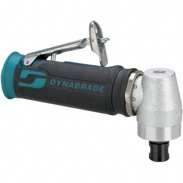 Dynabrade - 1/4" Collet, Angle Handle, Air Angle Die Grinder - 12,000 RPM, Rear Exhaust, 23 CFM, 0.4 hp, 90 psi, 1/4 NPT Inlet - Americas Tooling