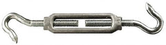 Made in USA - 52 Lb Load Limit, #12 Thread Diam, 1-13/16" Take Up, Aluminum Hook & Hook Turnbuckle - 2-9/16" Body Length, 3/16" Neck Length, 4-1/2" Closed Length - Americas Tooling