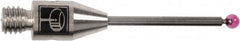 Renishaw - 0.02 Inch Ball Diameter, Carbide Stem, M2 Thread, Ruby Point Ball Tip CMM Stylus - 0.28 Inch Working Length, 0.012 Inch Stem Diameter, 0.79 Inch Overall Length - Americas Tooling