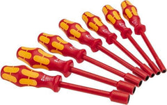 Wera - 7 Piece 3/16 to 1/2" Insulated Nutdriver Set - Solid Shaft, Ergonomic Handle - Americas Tooling