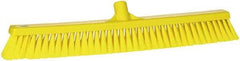 Vikan - 24" Fine Particle Synthetic Push Broom - 2" Bristle Length, Plastic Block, European Threaded Handle Connection - Americas Tooling