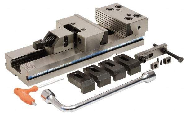 Gerardi - 7" Jaw Width, 58mm High x 455mm Long x 145mm Wide Vise - For Use with Art 1 Standard Series Precision Vises - Americas Tooling