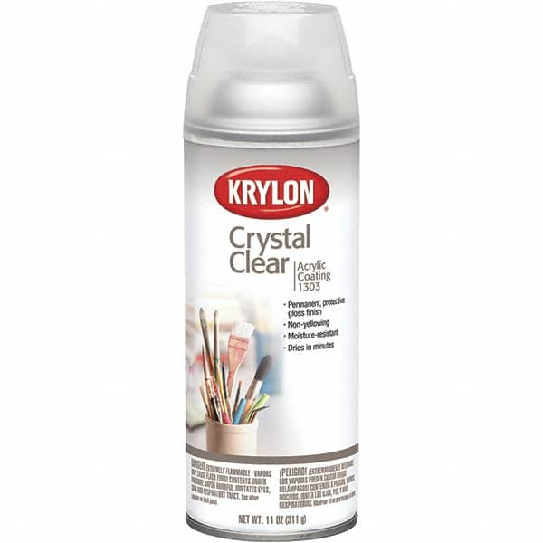 Krylon - Crystal Clear, Gloss, Acrylic Coating Spray Paint - 15 to 20 Sq Ft per Can, 11 oz Container - Americas Tooling