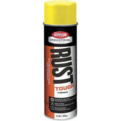 Krylon - Yellow, 15 oz Net Fill, Fluorescent, Acrylic Enamel Spray Paint - 15 to 20 Sq Ft per Can, 20 oz Container - Americas Tooling