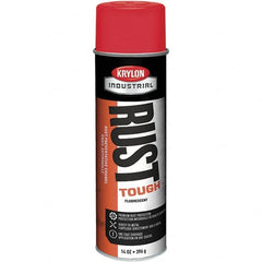 Krylon - Red, 15 oz Net Fill, Fluorescent, Acrylic Enamel Spray Paint - 15 to 20 Sq Ft per Can, 20 oz Container - Americas Tooling