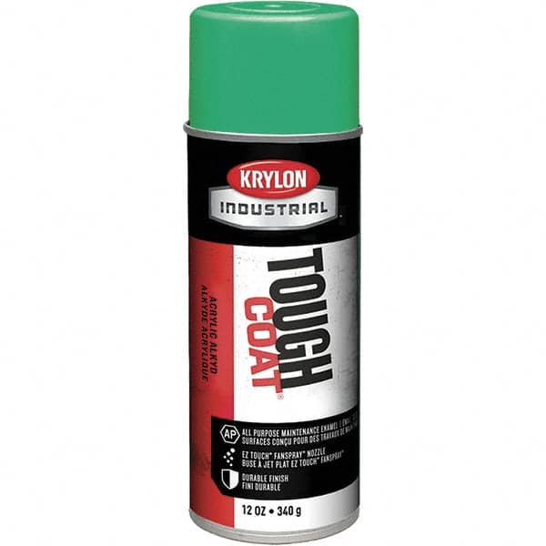 Krylon - OSHA Green, 12 oz Net Fill, High Gloss, Enamel Spray Paint - 20 to 25 Sq Ft per Can, 16 oz Container, Use on Conduits, Ducts, Electrical Equipment, Machinery, Metal, Motors, Pipelines & Marking Areas, Railings, Steel Bars, Tool Boxes, Tools - Americas Tooling