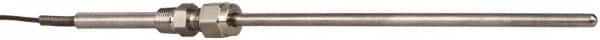 Thermo Electric - 0 to 1600°F, J Pipe Fitting, Thermocouple Probe - 3 Ft. Cable Length, Stripped Ends, 9 Sec Response Time - Americas Tooling