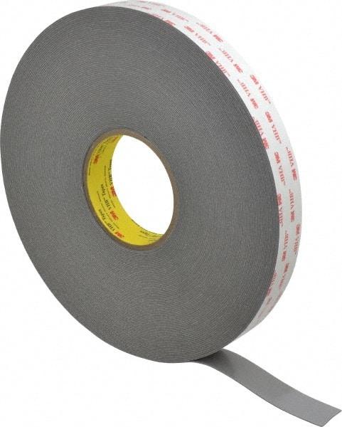 3M - 1" x 36 Yd Acrylic Adhesive Double Sided Tape - 45 mil Thick, Gray, Acrylic Foam Liner, Continuous Roll, Series 4941 - Americas Tooling