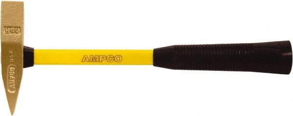 Ampco - 1-1/2 Lb Head Scaling Hammer - 14" Long, 1-1/8" Face Diam, Fiberglass Handle - Americas Tooling