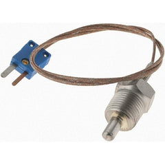 Thermo Electric - 0 to 700°F, T Pipe Plug, Thermocouple Probe - 5 Ft. Cable Length, Mini Connector, 1/2 Inch Probe Sheath Length, 6 Sec Response Time - Americas Tooling