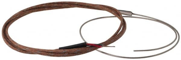 Thermo Electric - 0 to 750°F, T Flexible, Thermocouple Probe - 3 Ft. Cable Length, Stripped Ends, 12 Inch Probe Sheath Length, 3 Sec Response Time - Americas Tooling