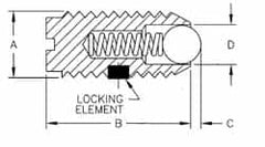 TE-CO - 5/8-11, 0.375" Ball Diam, 63/64" Body Length, 0.096" Max Ball Reach, Threaded Ball Plunger - Americas Tooling