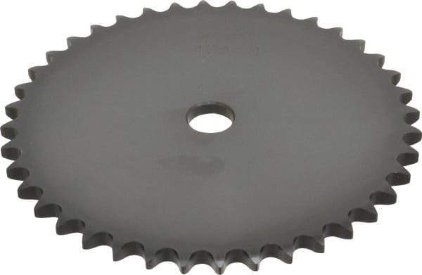 Browning - 40 Teeth, 1/2" Chain Pitch, Chain Size 40, "A" Plate Roller Chain Sprocket - 5/8" Bore Diam, 6.373" Pitch Diam, 6.65" Outside Diam - Americas Tooling