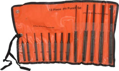 Value Collection - 13 Piece, 1/8 to 3/8", Pin Punch Set - Comes in Vinyl Case - Americas Tooling