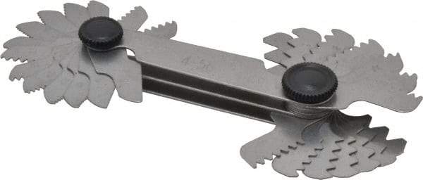 Value Collection - 28 Leaf, 0.5 to 6mm Pitch Range, 4 to 56 TPI Range, Screw Pitch Gage - Americas Tooling