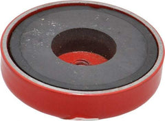 Value Collection - 10-24 Tap, 9 kg Average Pull Force, 1-3/4" Diam, 3/8" High, Ceramic Pot Magnet - Red, 0.34" Countersunk Hole - Americas Tooling