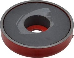 Value Collection - 10-24 Tap, 10 kg Average Pull Force, 2" Diam, 3/8" High, Ceramic Pot Magnet - Red, 0.34" Countersunk Hole - Americas Tooling