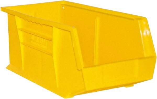 Durham - 14-5/8" Deep, Yellow Plastic Hang and Stack Bins - 7" High x 8-1/4" Wide x 14-5/8" Long - Americas Tooling