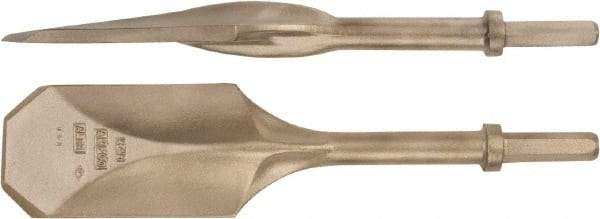 Ampco - 4-1/2" Head Width, 20" OAL, 3-1/4" Shank Diam, Digging Chisel - Hex Drive, Hex Shank - Americas Tooling