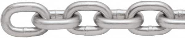 Peerless Chain - 4500 Lbs. Load Capacity, Low Carbon Steel Proof Coil Chain - Cut to Length, 3 Grade, 1.559 Inch Inside Long x 0.81 Inch Inside Wide - Americas Tooling