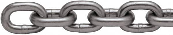 Peerless Chain - 150 Ft. Long, 2600 Lbs. Load Capacity, Carbon Steel High Test Chain - 4 Grade, 0.98 Inch Inside Long x 0.409 Inch Inside Wide - Americas Tooling