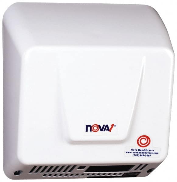 World Dryer - 1000 Watt White Finish Electric Hand Dryer - 120/208/240 Volts, 8 Amps, 9-1/4" Wide x 9-3/4" High x 4" Deep - Americas Tooling