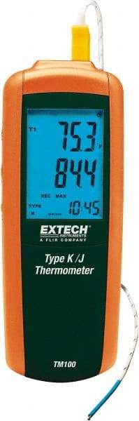 Extech - -328 to 2,501°F Digital Thermometer - LCD Display, K, J Thermocouple Sensor, 9V Battery Power - Americas Tooling