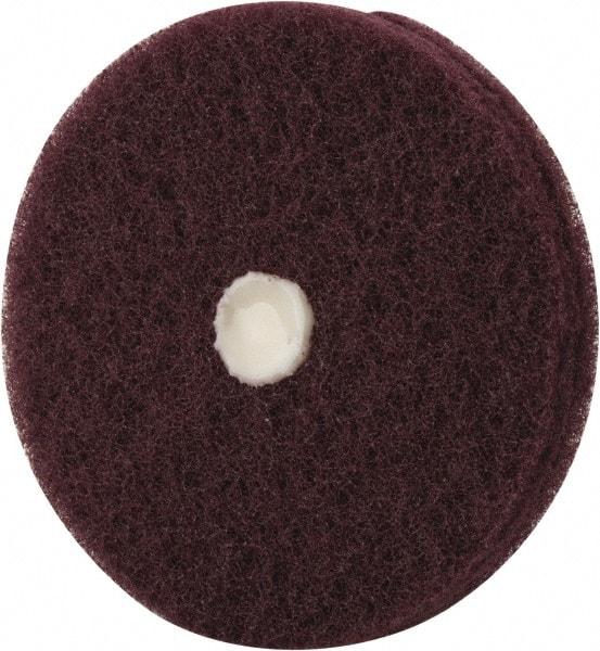 Merit Abrasives - 4" Diam, Medium Mounted Scrubber Buffing Wheel - 2 Ply, Very Fine Grade, 1/4" Shank Diam, 6,000 RPM - Americas Tooling