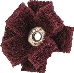 Merit Abrasives - 2" Diam Medium Density Cross Buff - 2 Plys, 1/4-20 Thread, Very Fine Grade, 12,000 Max RPM - Americas Tooling