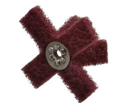 Merit Abrasives - 3" Diam Medium Density Cross Buff - 2 Plys, 1/4-20 Thread, Very Fine Grade, 8,000 Max RPM - Americas Tooling